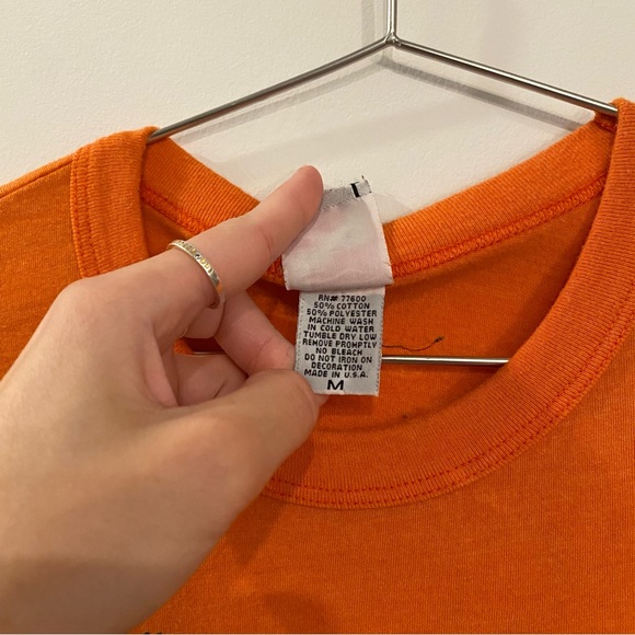 Men's Vintage 90s Richard Hell & The Voidoids Orange Double Gun Graphic Band Tee - Picture 7 of 8